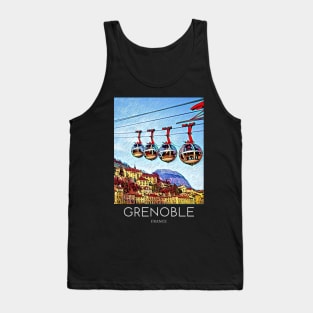 A Pop Art Travel Print of Grenoble - France Tank Top